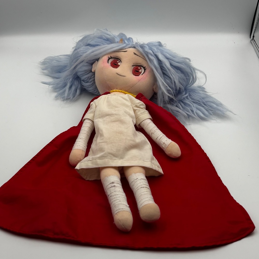 My Hero Academia Eri Plush Doll Handmade Anime Figure Red Cape Blue Hair